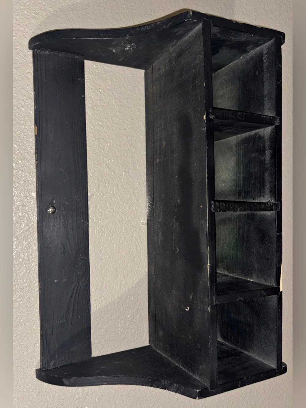 Wooden Wall Shelf with Cubbies & Pegs